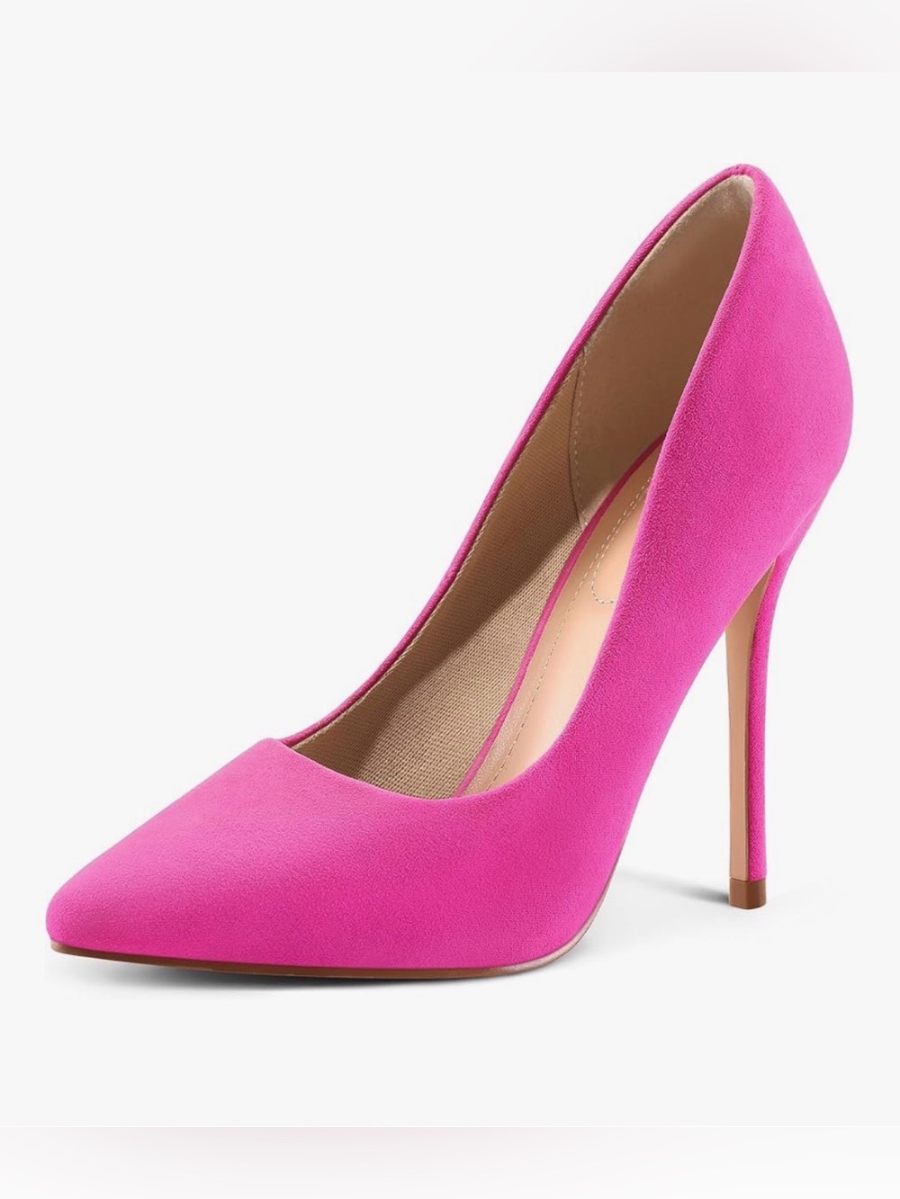 Mysoft Suede Pointed Toe 4” Stiletto Pumps 8 Hot Pink